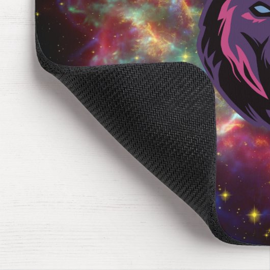 グラフィックアートパープルイラストレーションコズミックウルフ マウスパッド (コーナー)