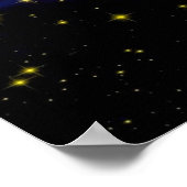 グラフィックアートパープルコズミックウルフイラストレーション ポスター (角)