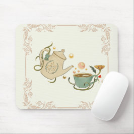 グラフィックアートベージュイラストレーションティータイム マウスパッド