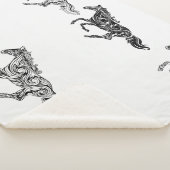 グラフィックアートモダンデザイン馬白黒ロゴ シェルパブランケット (3/4)