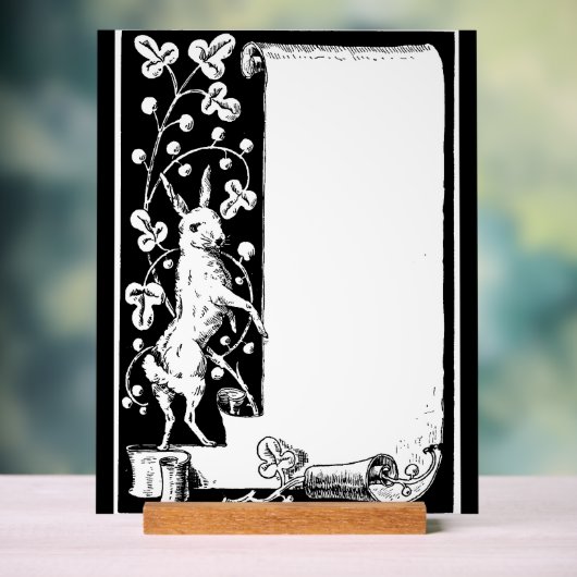 グラフィックアートラビットとスクロールアクリルのサイン アクリルサイン (ニュートラル)