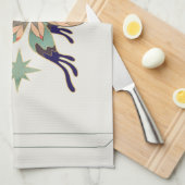 グラフィックアートワーク、緑の妖精の蝶 キッチンタオル (四つ折り)