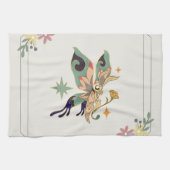 グラフィックアートワーク、緑の妖精の蝶 キッチンタオル (横)