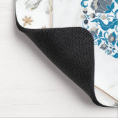 グラフィックアート、ティール（緑がかった色）イラストレーションフローラ曼荼羅 マウスパッド (コーナー)