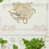 グラフィックアート、ベージュティータイム キッチンタオル (折り畳み)