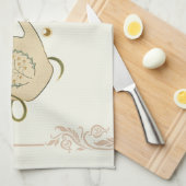 グラフィックアート、ベージュティータイム キッチンタオル (四つ折り)