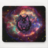 グラフィックアート, 紫のイラスト 宇宙オオカミ マウスパッド (正面)