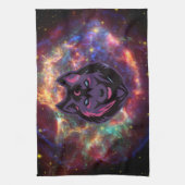 グラフィックアート 紫色の宇宙オオカミ キッチンタオル (縦)