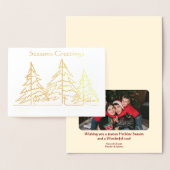 グラフィックアールデコクリスマスツリー写真クリスマス 箔カード (ディスプレー)
