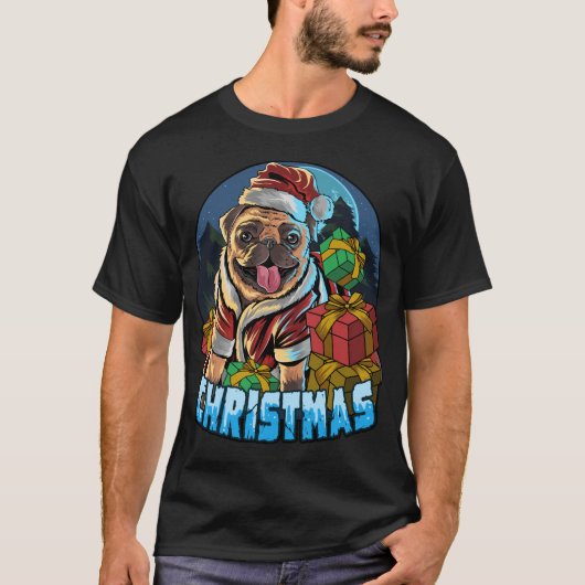 グラフィックイラストレーションクリスマスプグ Tシャツ (正面)