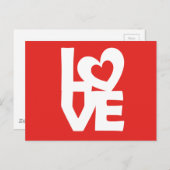 グラフィックイラストレーション私は赤のハートであなたを愛する ポストカード (正面/裏面)