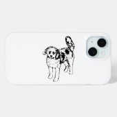 グラフィックインクの犬がホリデー携帯のエネルギーを守る Case-Mate iPhoneケース (裏面 (横))