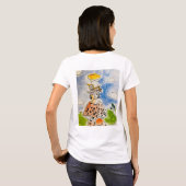 グラフィックインク水色，ファンタジーレディ Tシャツ (裏面フル)