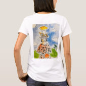 グラフィックインク水色，ファンタジーレディ Tシャツ (裏面)
