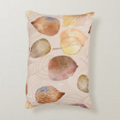 グラフィックウォーターカラーリーフ秋デザイン アクセントクッション (裏面(縦))