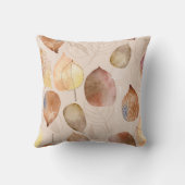 グラフィックウォーターカラーリーフ秋デザイン クッション (裏面)