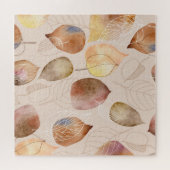 グラフィックウォーターカラーリーフ秋デザイン ジグソーパズル (横)