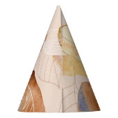 グラフィックウォーターカラーリーフ秋デザイン パーティーハット (裏面)