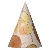 グラフィックウォーターカラーリーフ秋デザイン パーティーハット (左)