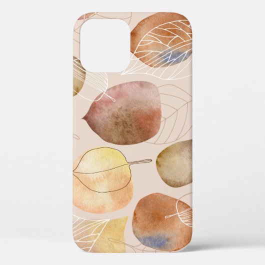 グラフィックウォーターカラーリーフ秋デザイン Case-Mate iPhoneケース (裏面)