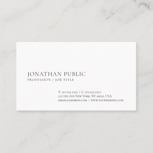 グラフィックエレガントお洒落デザイントレンディープレーン 名刺 (正面)