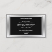 グラフィックエレガントモダンアートデザインシルバーブラック 名刺 (裏面)