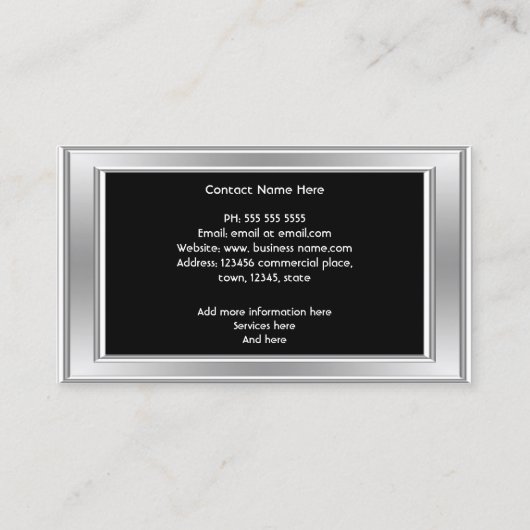 グラフィックエレガントモダンアートデザインシルバーブラック 名刺 (裏面)