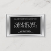 グラフィックエレガントモダンアートデザインシルバーブラック 名刺 (正面)