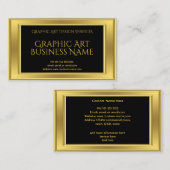 グラフィックエレガントモダンアートデザイン金ゴールドブラック 名刺 (正面/裏面)