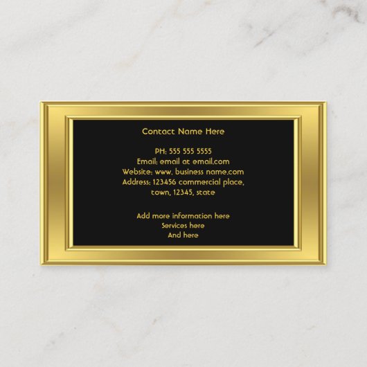 グラフィックエレガントモダンアートデザイン金ゴールドブラック 名刺 (裏面)