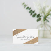 グラフィックエレガント白黒金ゴールドグリッタースタイリスト 名刺 (スタンド正面)