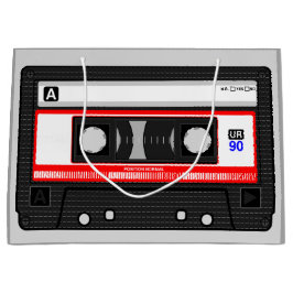 グラフィックオーディオ音楽カセットテープ  ラージペーパーバッグ