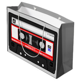 グラフィックオーディオ音楽カセットテープ  ラージペーパーバッグ