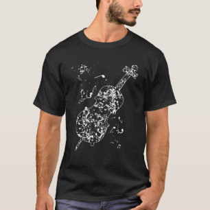 グラフィックカッコいいジャズ愛好家アップライトバスプレイヤーデザイン Tシャツ