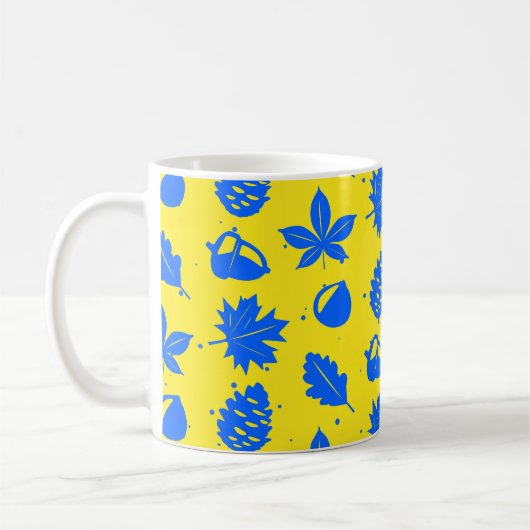 グラフィックカラフル自然パターン コーヒーマグカップ (左)