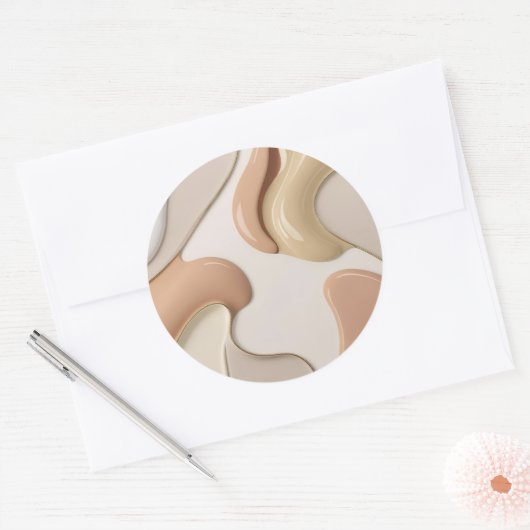 グラフィッククラシックのラウンドスタイリッシュステッカー ラウンドシール (封筒)