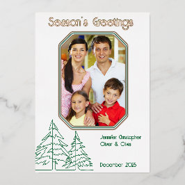 グラフィッククリスマスツリーミニマル 箔シーズンカード