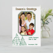 グラフィッククリスマスツリーミニマル 箔シーズンカード (立ち正面)