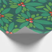 グラフィッククリスマスホリー ラッピングペーパー (角)