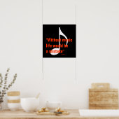 グラフィッククールミュージカルノートデザイン ポスター (キッチン)