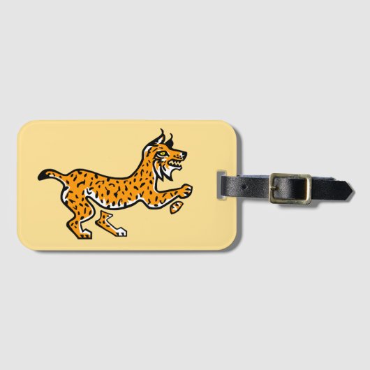 グラフィッククール- Iberian LYNX – 山猫 – 黄色 ラゲッジタグ (正面横)