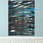 グラフィックグランジ波 キャンバスプリント (インサイチュ (ウッドフロア))