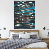 グラフィックグランジ波 キャンバスプリント (インサイチュ (寝室))