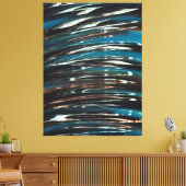 グラフィックグランジ波 キャンバスプリント (インサイチュ (リビング))