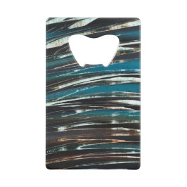 グラフィックグランジ波 クレジットカード栓抜き