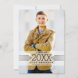 グラフィックグラード |ブラック文字写真卒業パーティー 招待状