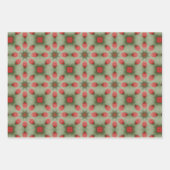 グラフィックグリーンとレッドラッピング紙 ラッピングペーパーシート (正面2)