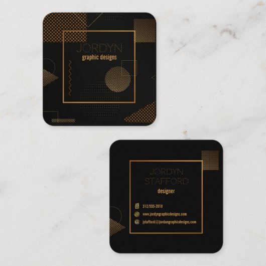 グラフィックコンテンポラリーデザイナー名刺 スクエア名刺 (正面/裏面)