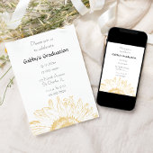 グラフィックサンフラワー卒業パーティー招待状 招待状