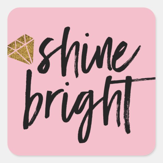 グラフィックシャインブライト文字と金ゴールドダイヤモンド スクエアシール (正面)